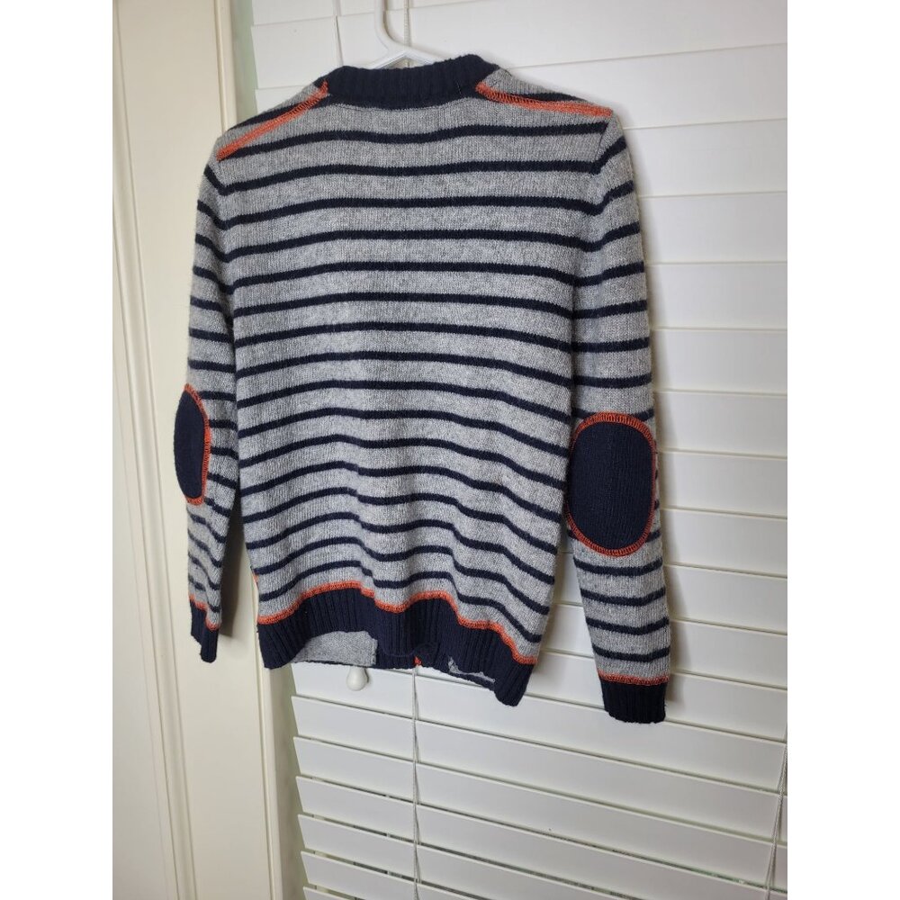 Deux Par Deux Boys Striped Cardigan Sweater Size 6 French Wool comfort - Picture 3 of 4